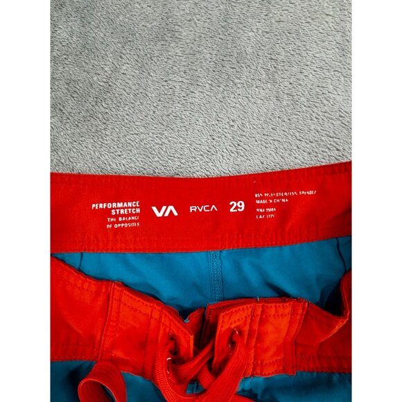 RVCA Performance Stretch Boardshorts Mens Size 29 Blue & Red Hybrid Swim - Picture 3 of 9